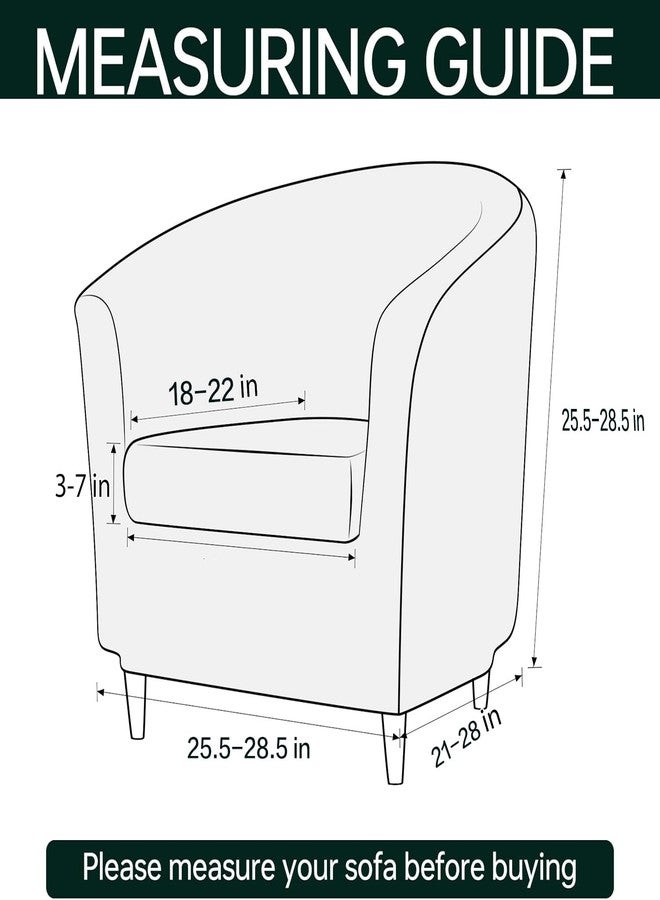 Deisy Dee 2 Piece Velvet Club Chair Slipcover Stretch Barrel Chair Covers Accent Chair Cover Removable Couch Furniture Protector Arm Chair Cover for Living Room (Kelly) - Image 5